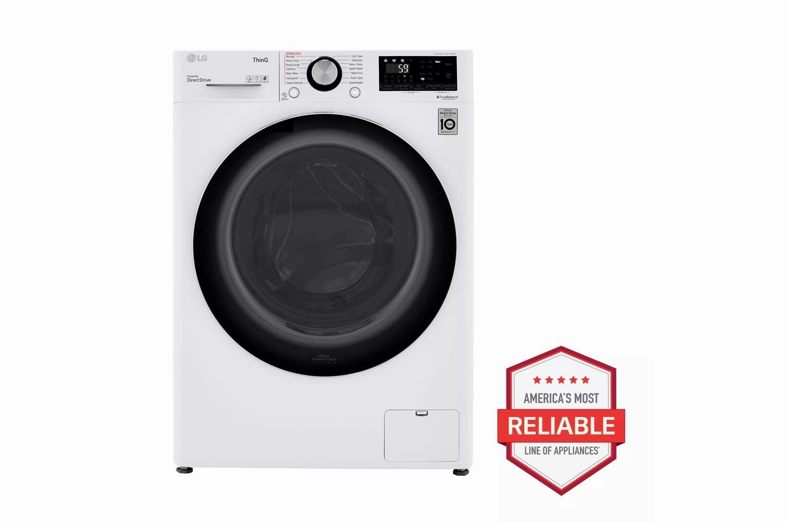 2.4 cu.ft. Smart wi-fi Enabled Compact Front Load All-In-One Washer/Dryer Combo with Built-In Intelligence - (WM3555HWA)