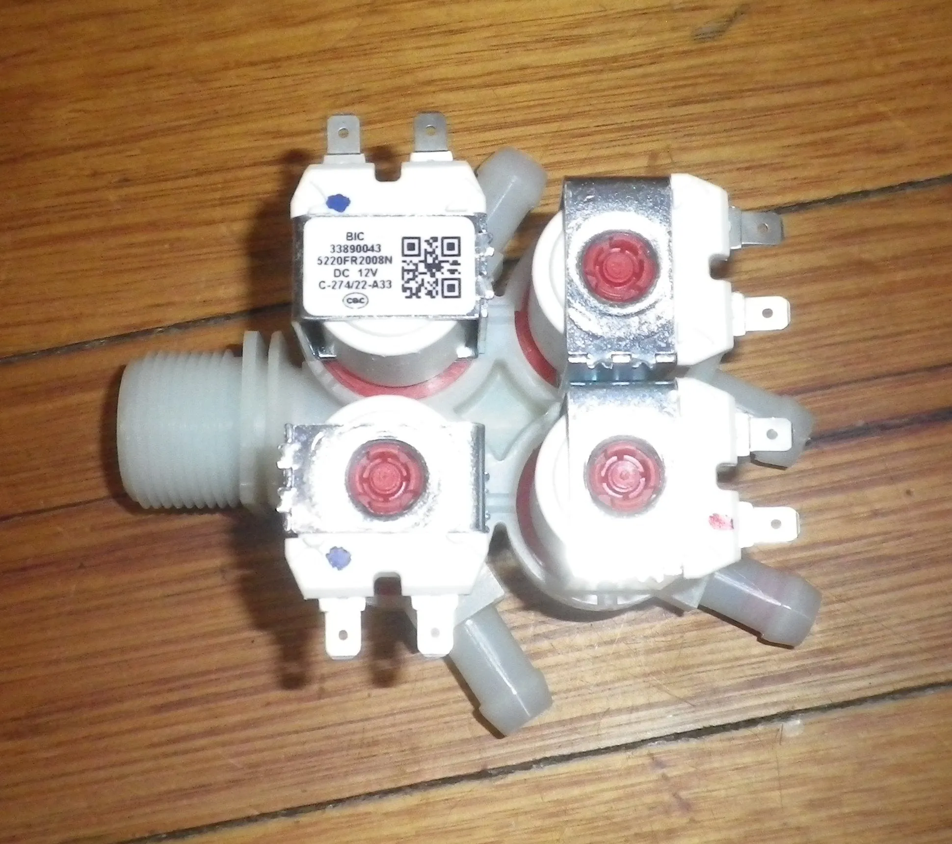 4way 12V Inlet Valve suits LG WVC5-1409W Front Load Washer - Part # 5220FR2008N
