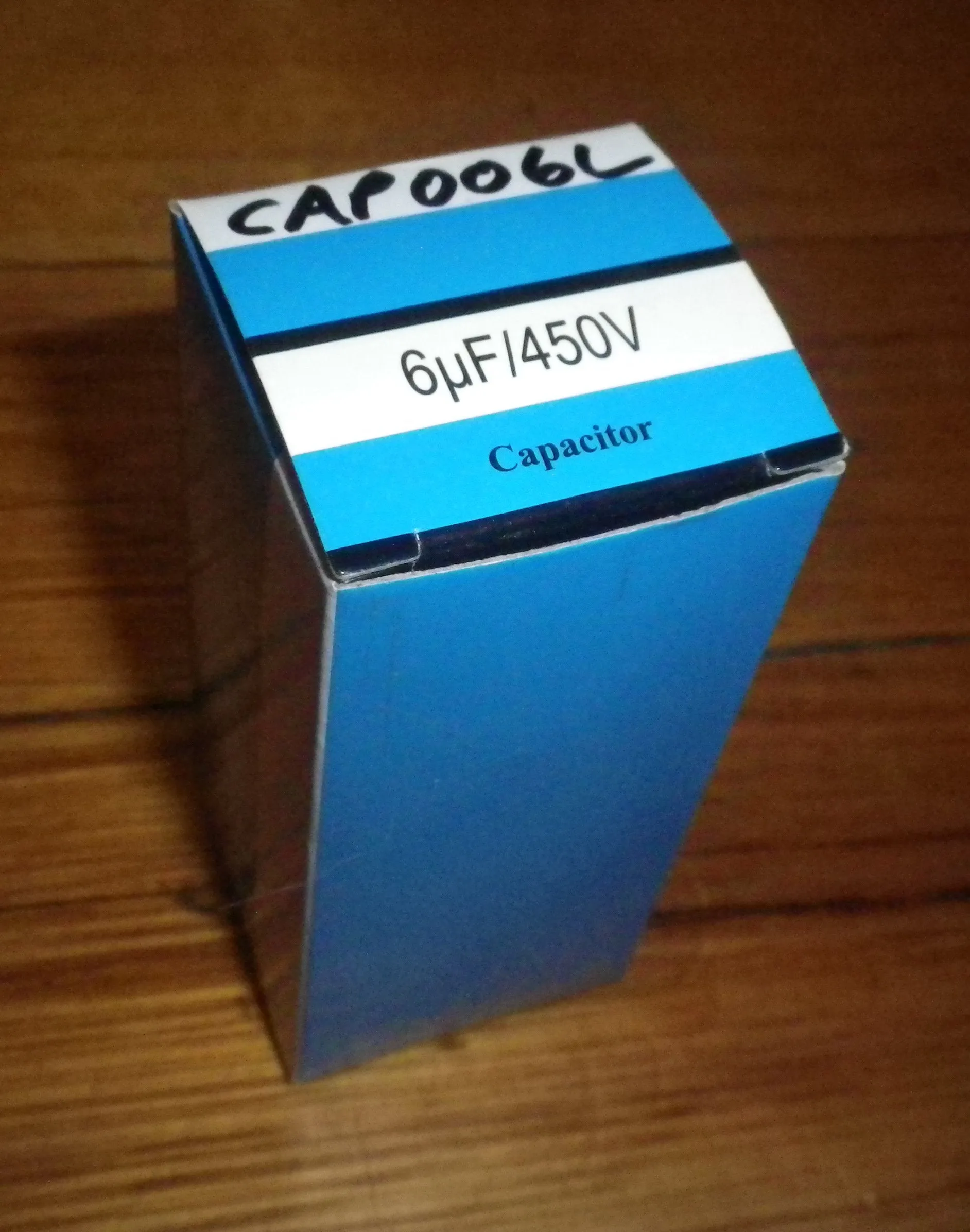 6uF 450Volt Motor Run Capacitor with Wires - Part # CAP006L