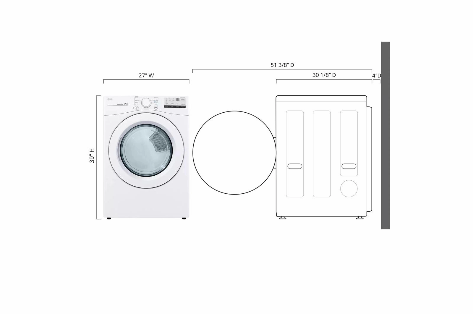 7.4 cu. ft. Ultra Large Capacity Gas Dryer - (DLG3471W)