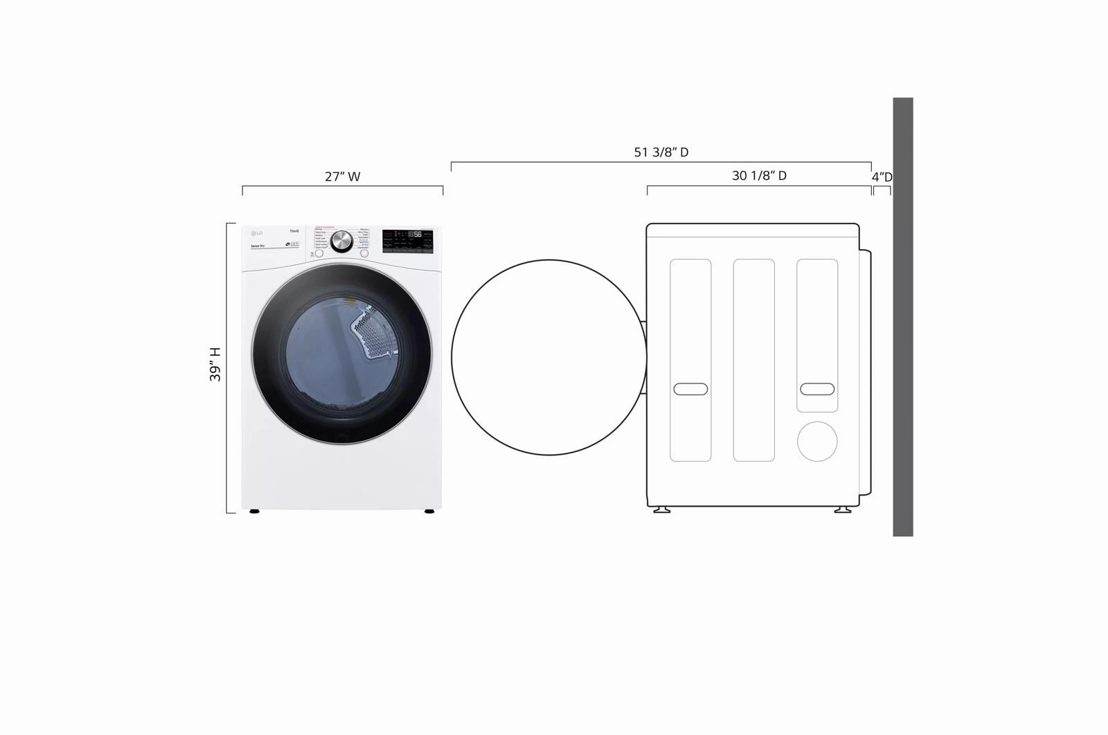 7.4 cu. ft. Ultra Large Capacity Smart wi-fi Enabled Front Load Electric Dryer with TurboSteam(TM) and Built-In Intelligence - (DLEX4200W)