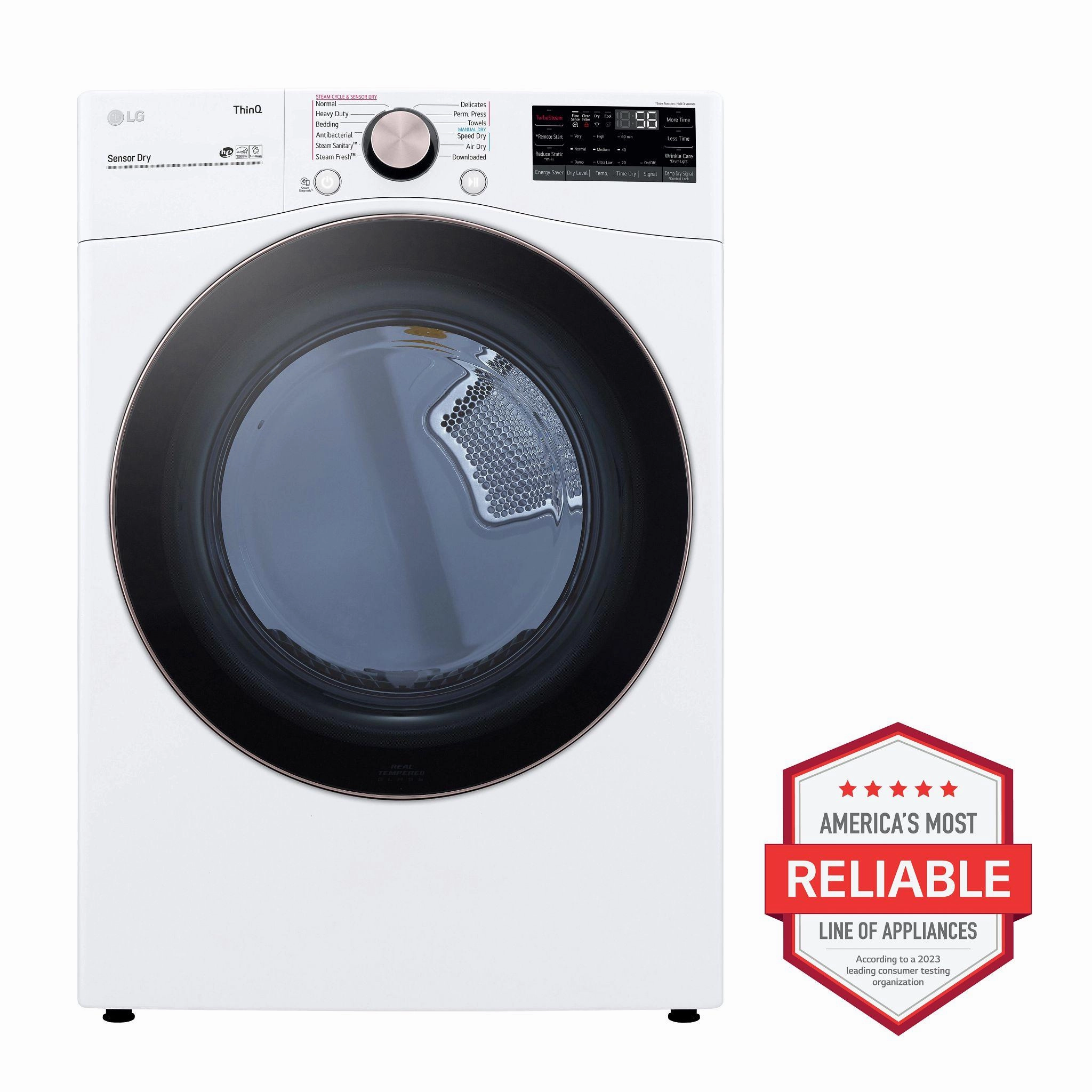 7.4 cu. ft. Ultra Large Capacity Smart wi-fi Enabled Front Load Gas Dryer with TurboSteam(TM) and Built-In Intelligence - (DLGX4001W)