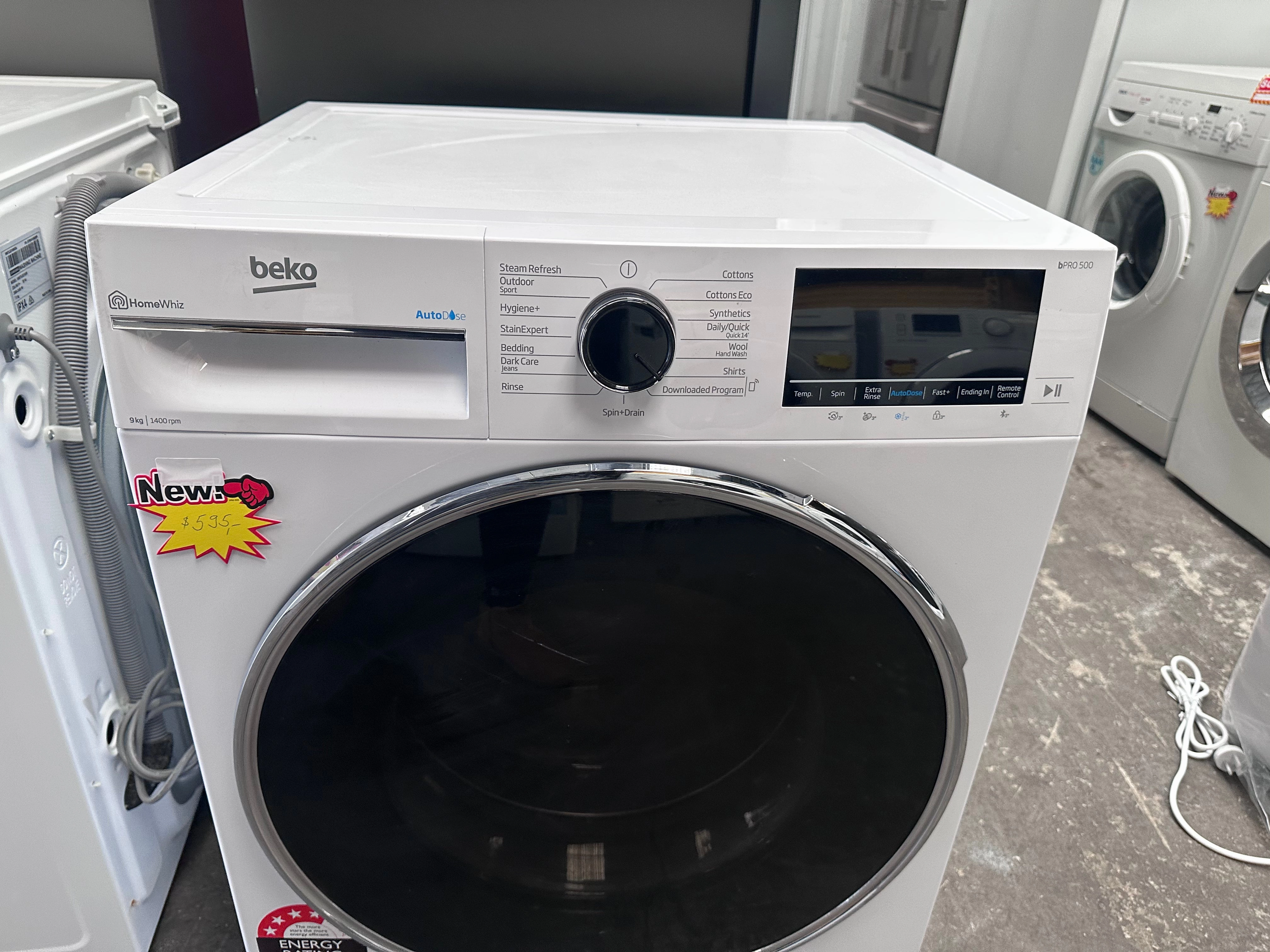 *AMAZING VALUE*  Beko BFLB902ADW 9kg Auto Dose Front Load Washing Machine [Factory Second]