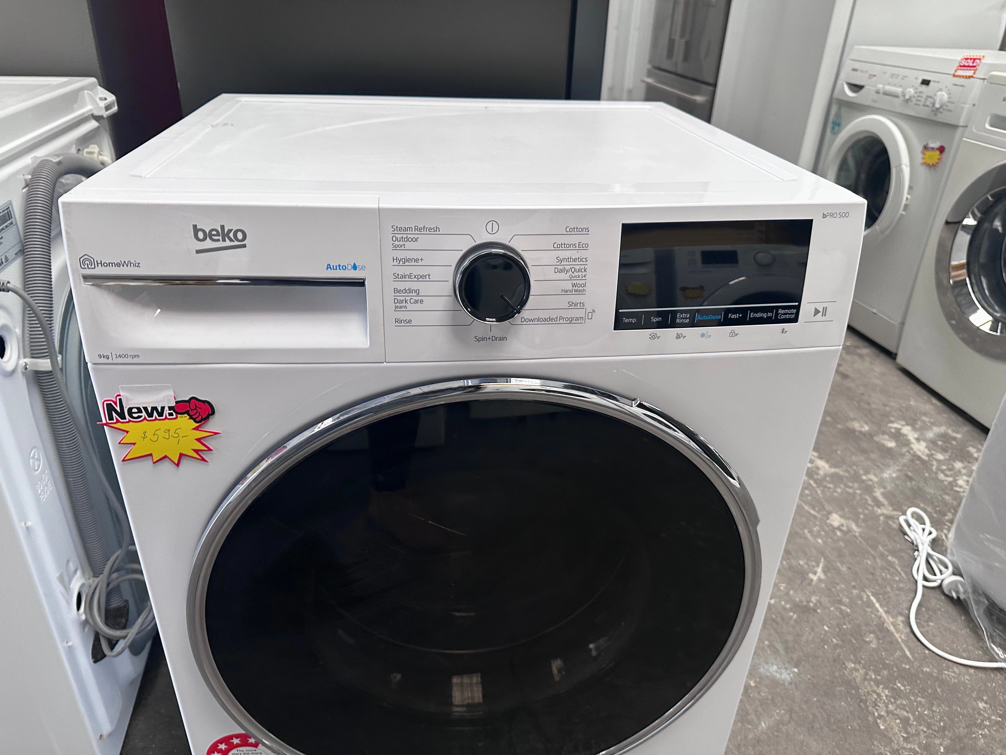 *AMAZING VALUE*  Beko BFLB902ADW 9kg Auto Dose Front Load Washing Machine [Factory Second]