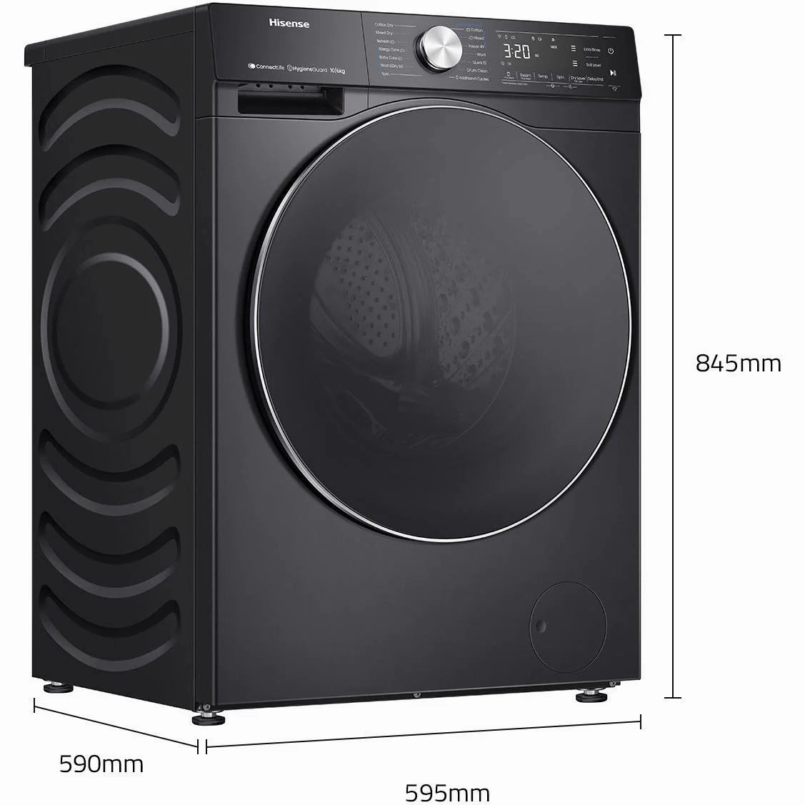 *Brand New* Hisense HCF7S1014B Series 7 10kg/6kg Washer Dryer Combo (Charcoal Black) [3 Years Warranty]