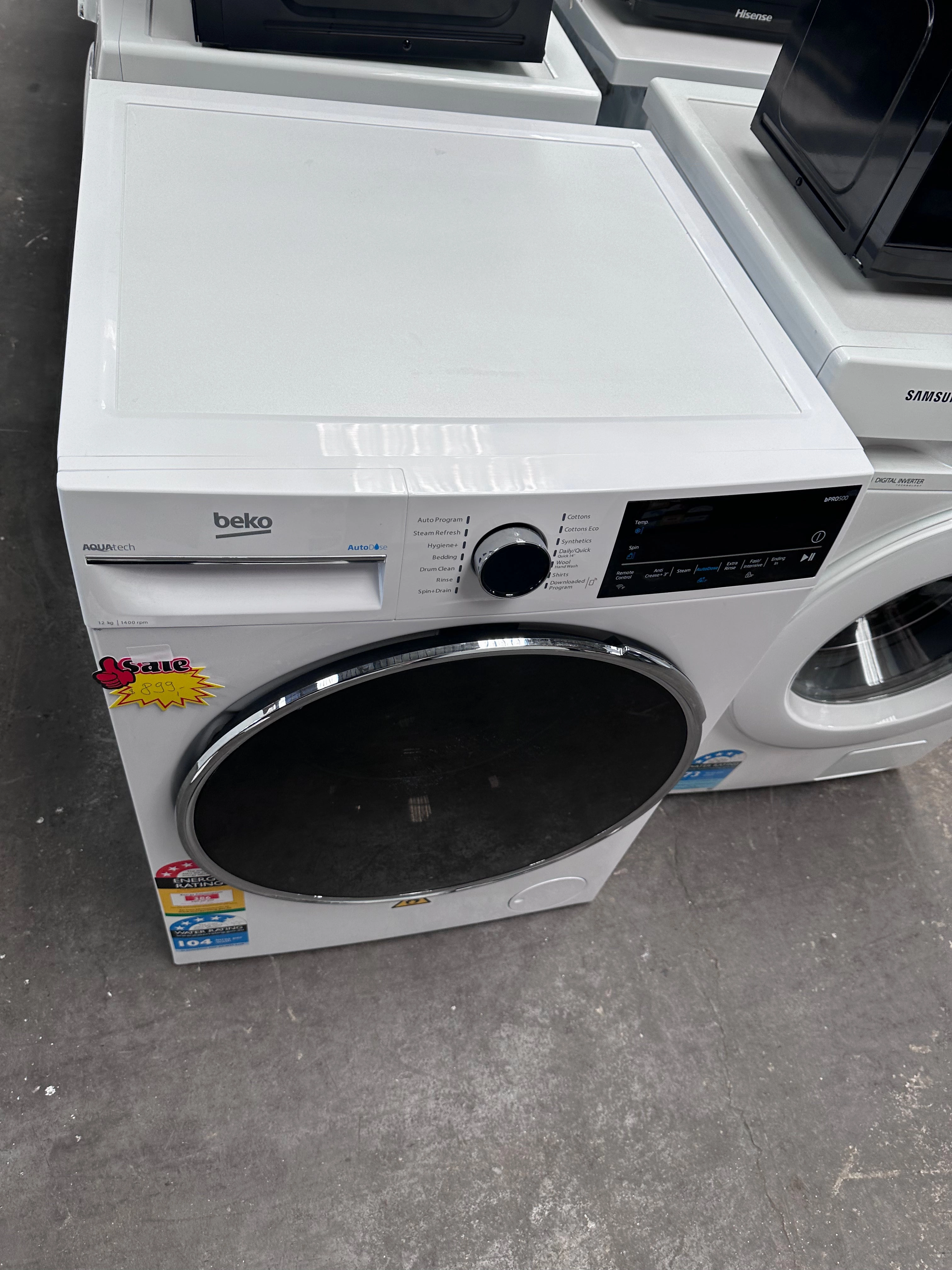 *Current Model * Beko 12kg Front Loader BFLB124ADW [Factory Second]