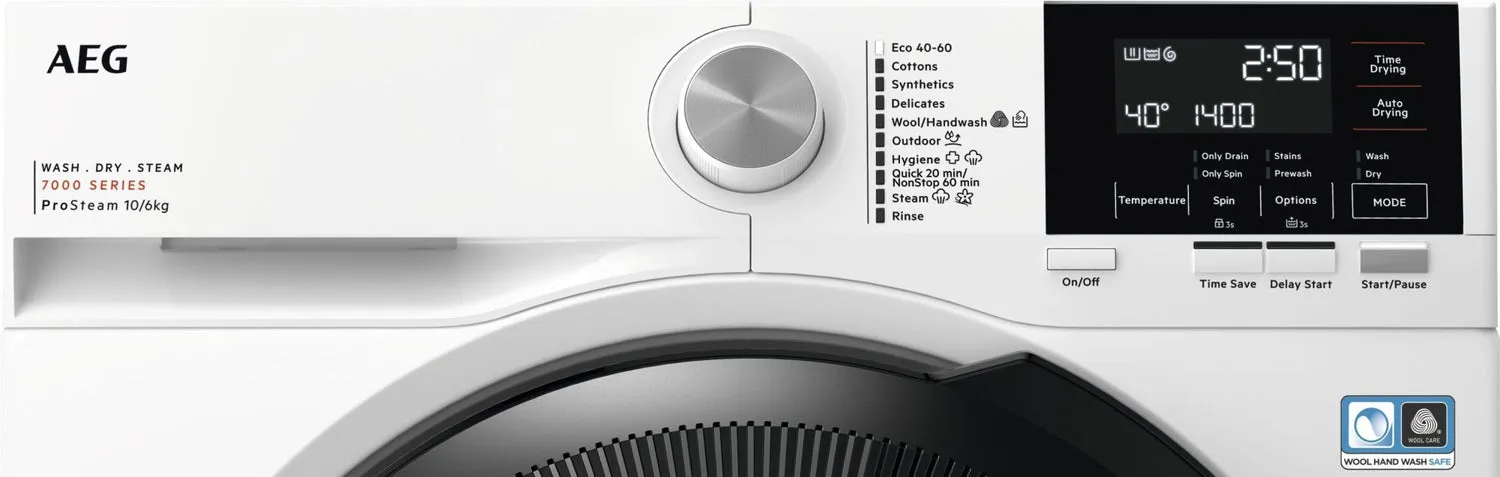 AEG LWR7116O4B 10kg/6kg 1400 Spin Washer Dryer