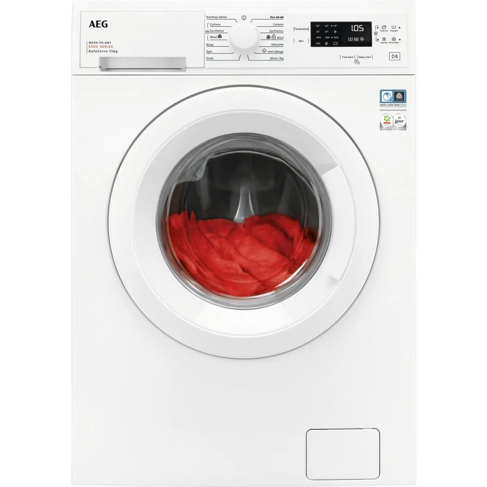 AEG LWX60746B 7kg/4kg 1600 Spin Washer Dryer