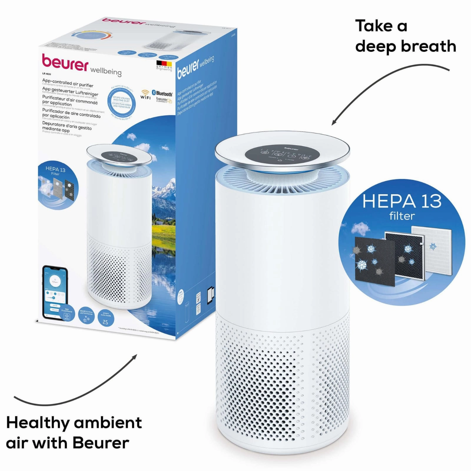 Air Purifier, Air Quality Indicator, White