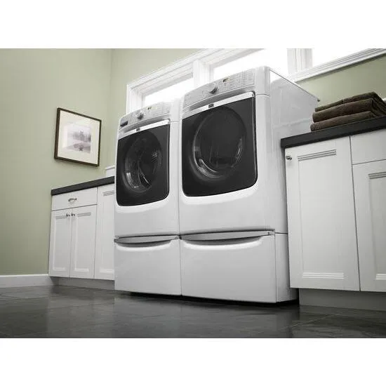 Amana XHPC155XW 15.5" Laundry Pedestal With Chrome Handle And Storage Drawer - White