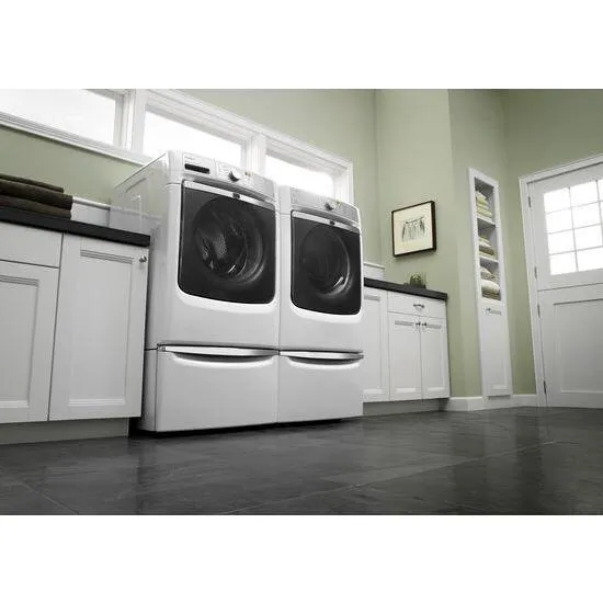 Amana XHPC155XW 15.5" Laundry Pedestal With Chrome Handle And Storage Drawer - White