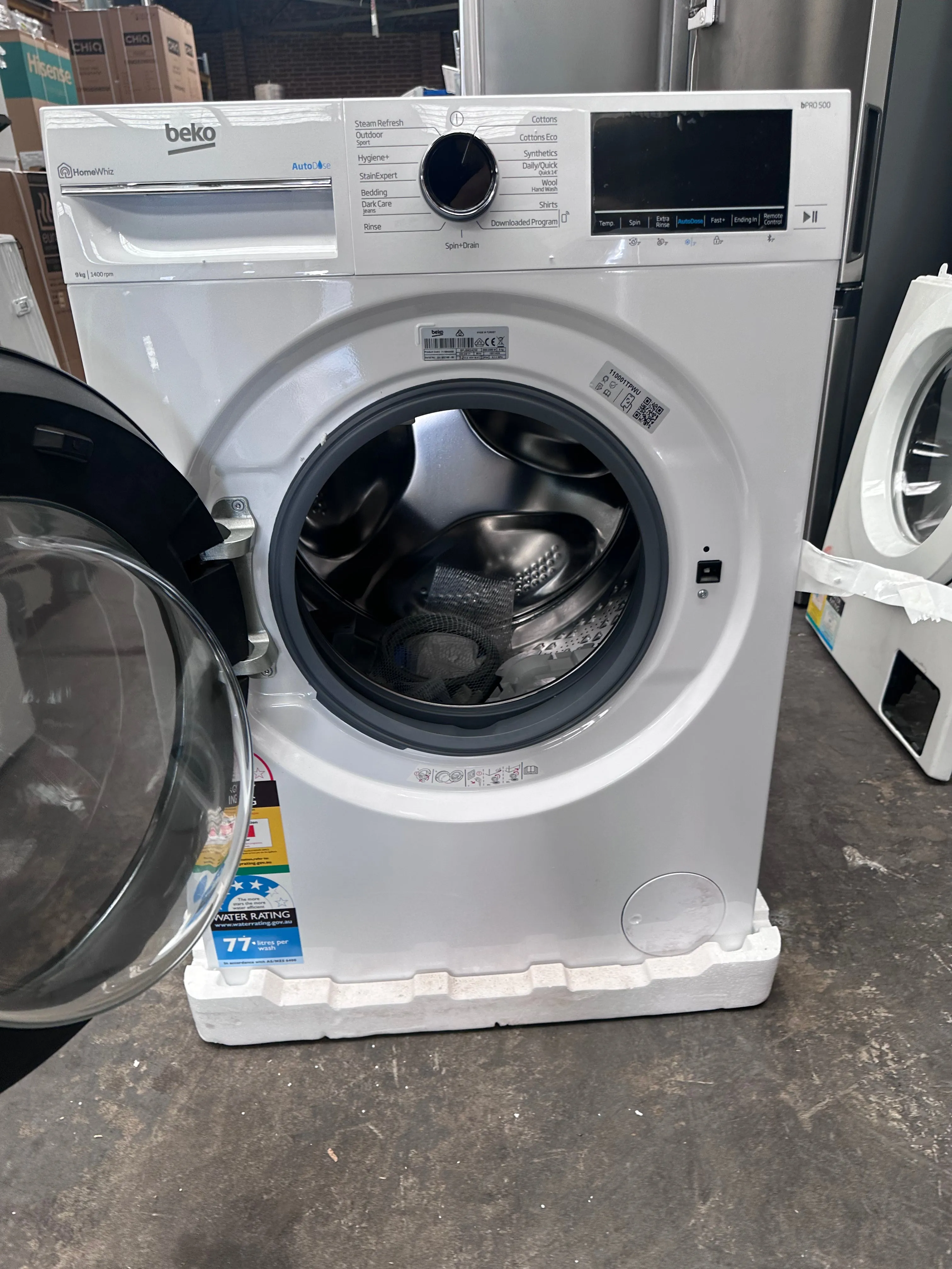 *AMAZING VALUE*  Beko BFLB902ADW 9kg Auto Dose Front Load Washing Machine [Factory Second]