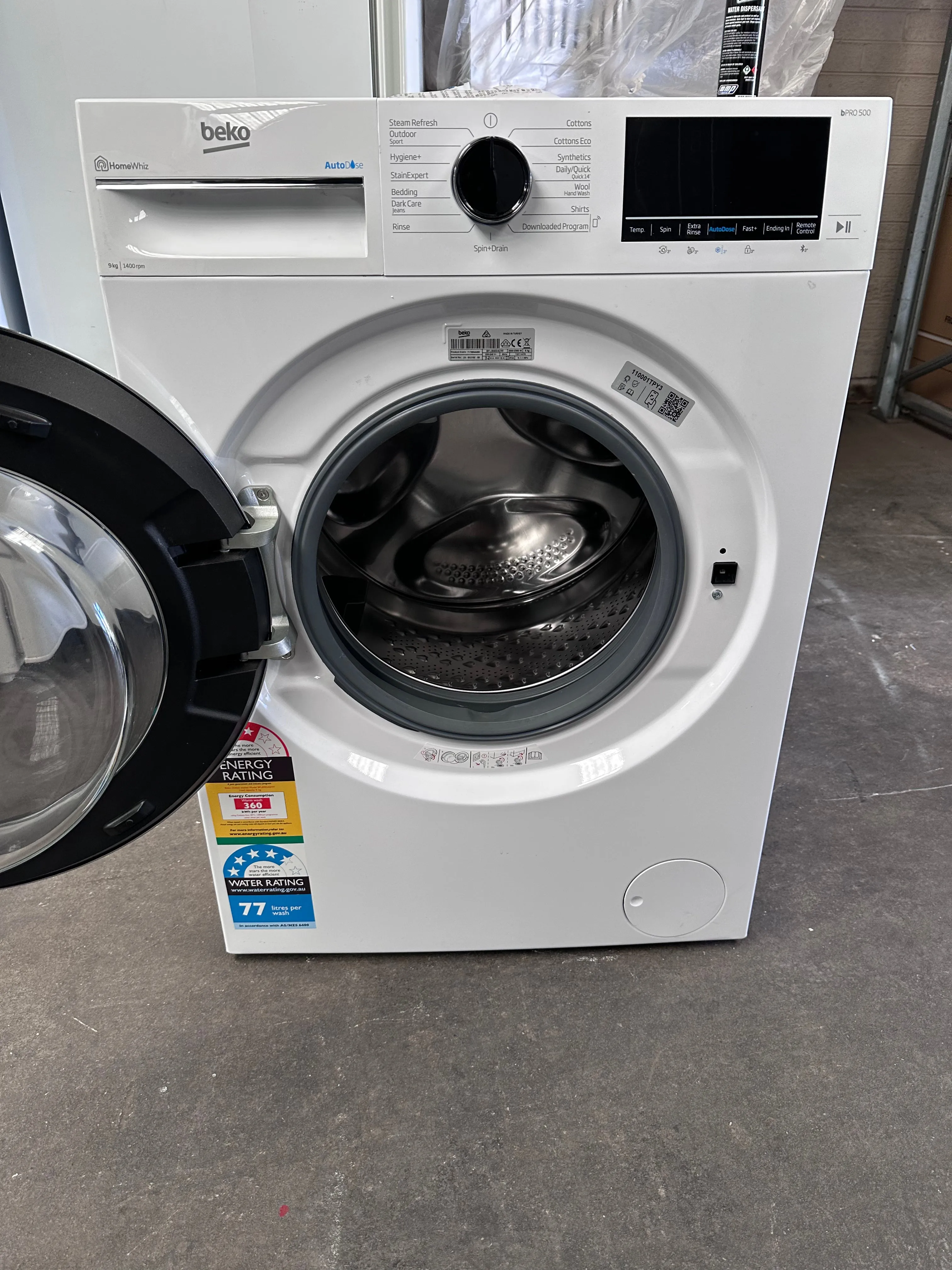 *AMAZING VALUE*  Beko BFLB902ADW 9kg Auto Dose Front Load Washing Machine [Factory Second]