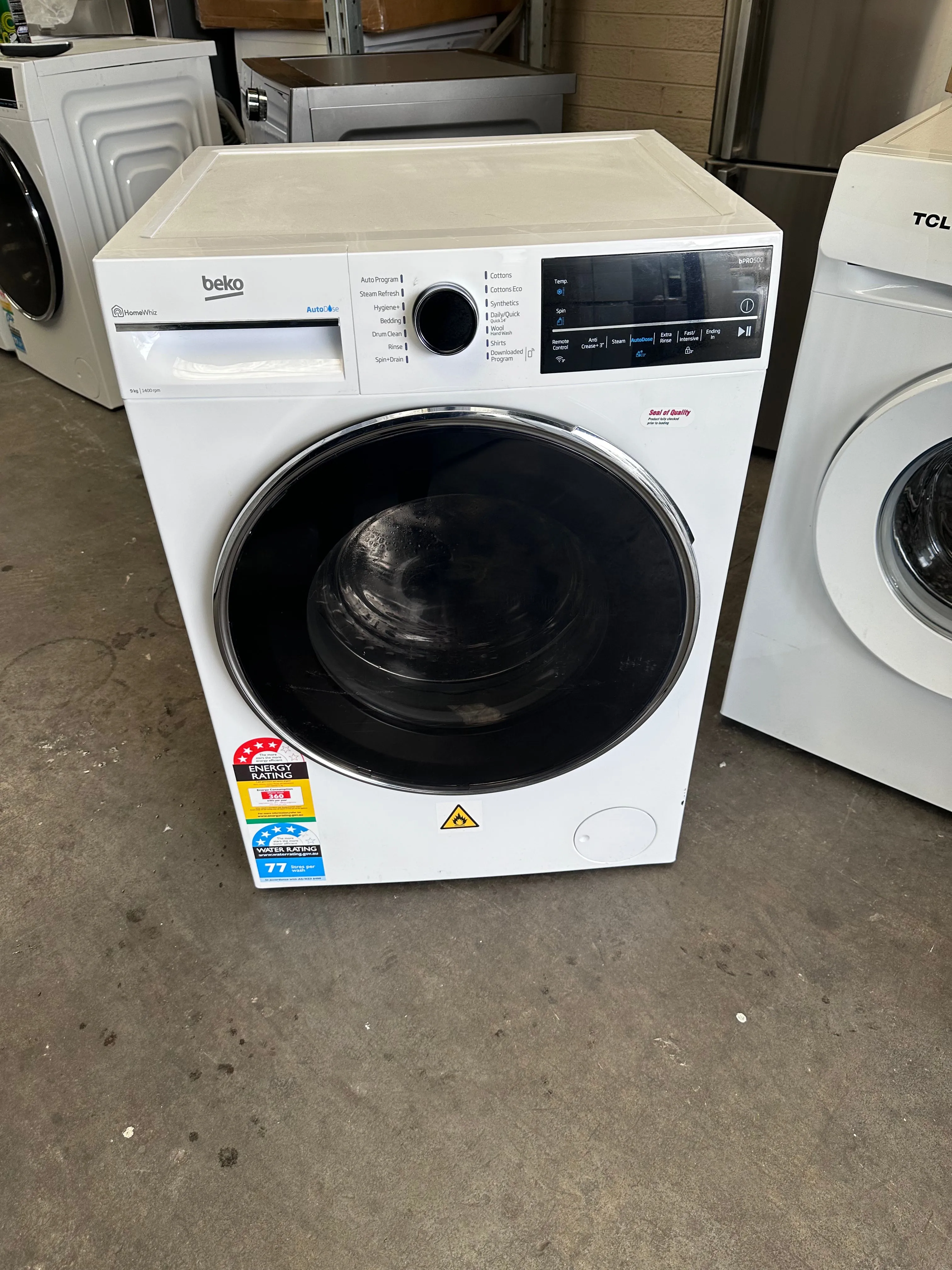 *AMAZING VALUE*  Beko BFLB902ADW 9kg Auto Dose Front Load Washing Machine [Factory Second]