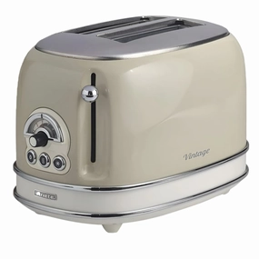 Ariete Toaster 2Slices, Toasting Levels Functions, Delete & Defrost &Heating, 810Watts, Beige