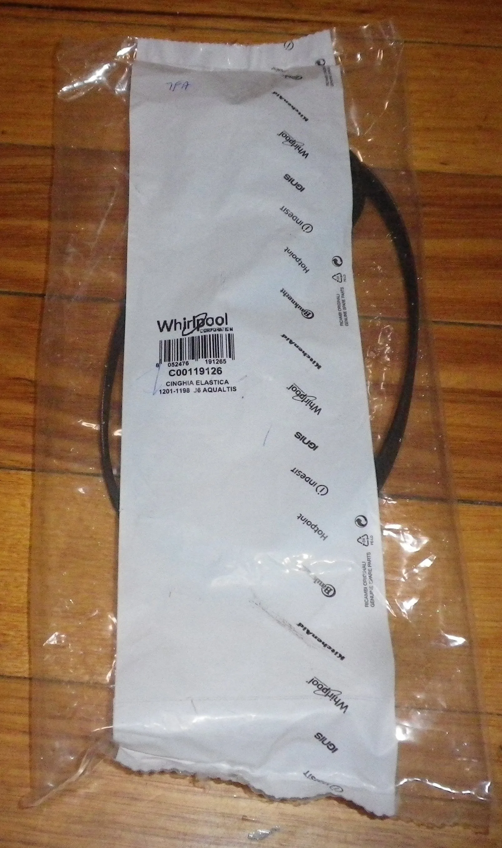 Ariston Aqualtis Front Loader Drum Belt 6PJE1201 - Part # C00119126, A119126