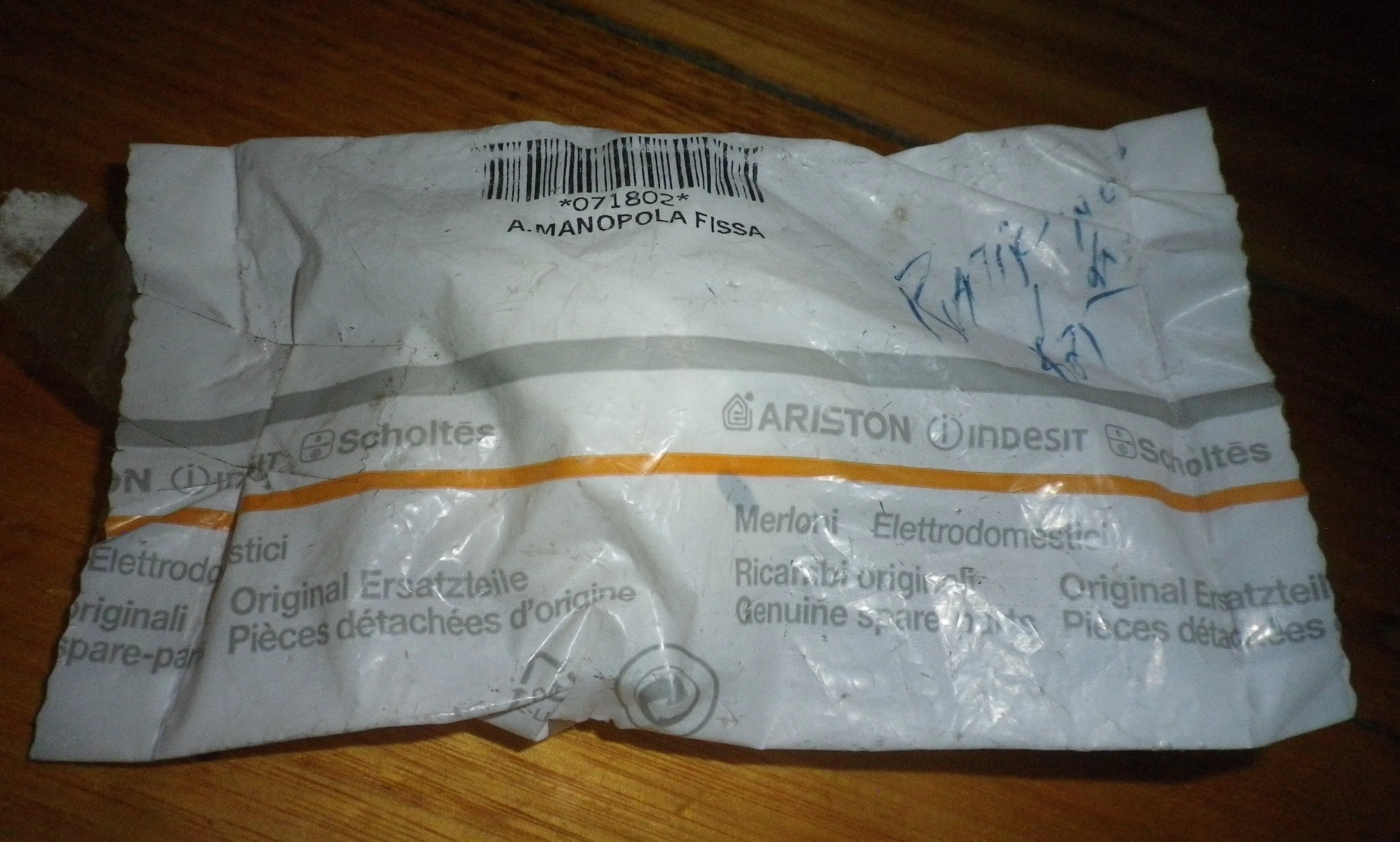 Ariston, Philco White Program Selector Control Knob - Part No. 071802