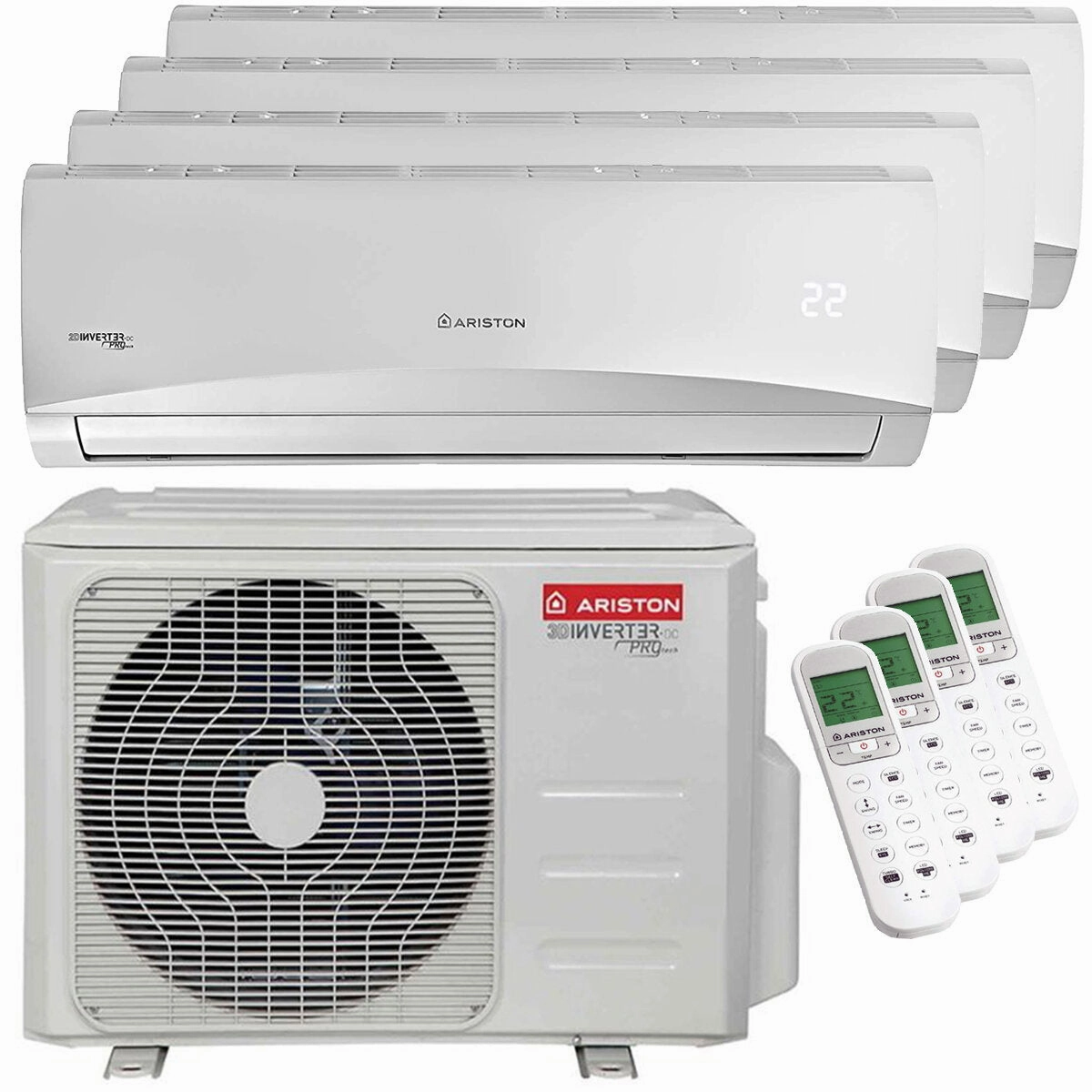 Ariston PRIOS R32 quadri split air conditioner 9000   9000   9000   18000 BTU inverter A    outdoor unit 10.6 kW