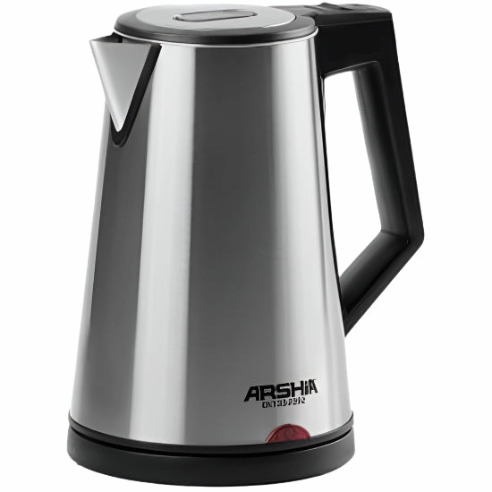 Arshia Cordless Electric Kettle, 1.5Lit, 2150Watts, Silver