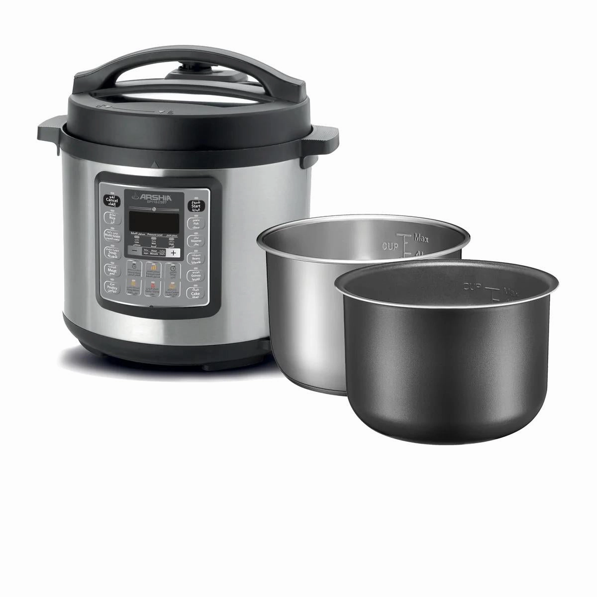 Arshia Pressure Cooker, 6Lit, 1000Watts, Stainless Steel