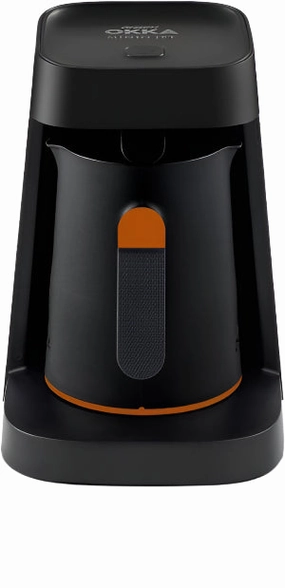 ARZUM Okka Minio Jet Turkish Coffee Maker, 400Watts, 1-5Cups, Black / Orange