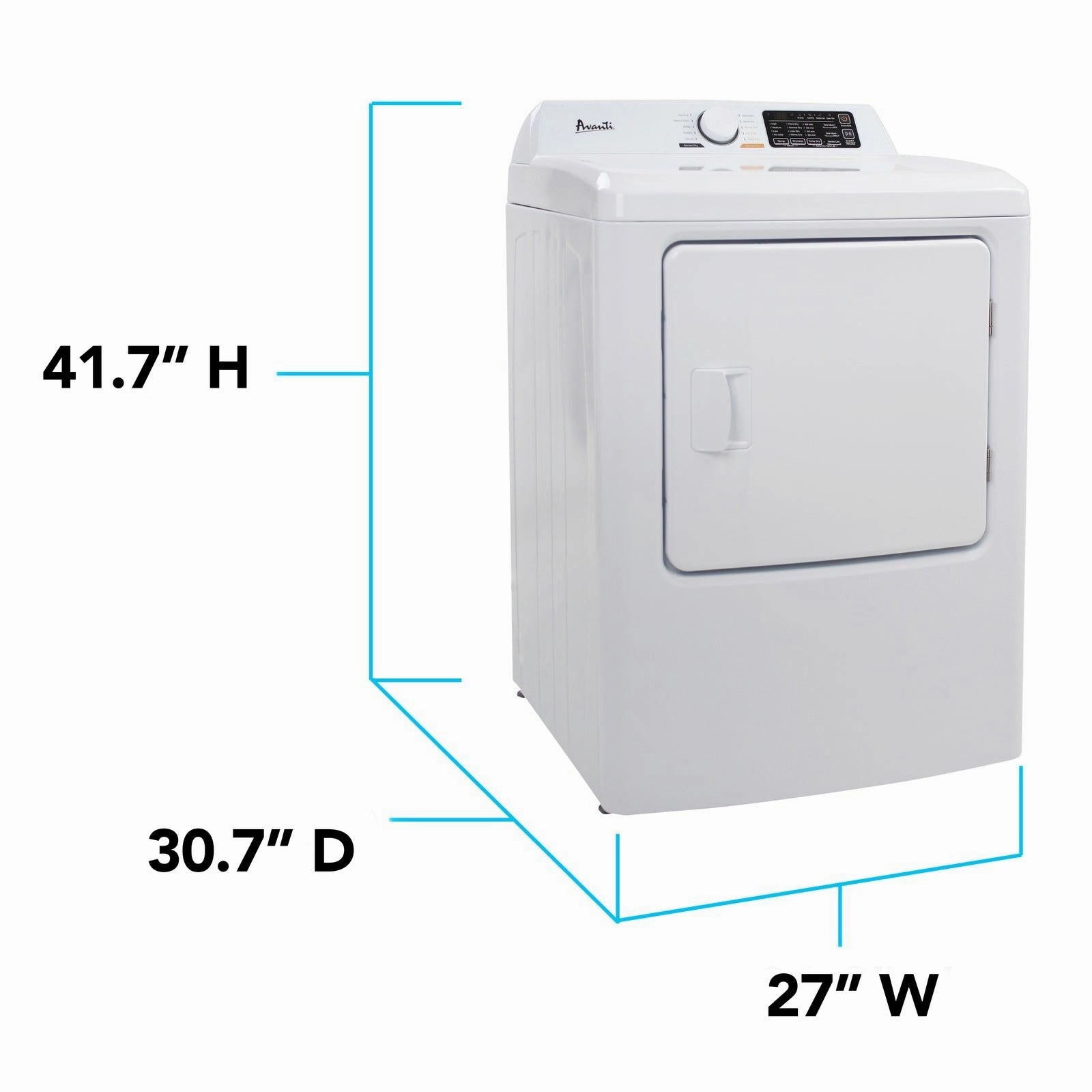 Avanti SED70D0W Avanti Front Load Electric Clothes Dryer, 7.0 Cu. Ft. Capacity - White / 7.0 Cu. Ft.