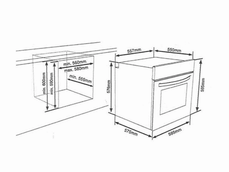 AVG Electric Built-in Oven | 65 Liters Capacity  | 10 Cooking Programs | 59.5  59.5  55 cm