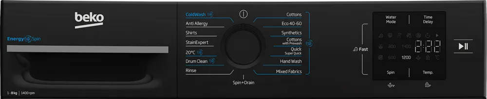 Beko BMN3WT3841B Black Washing Machine
