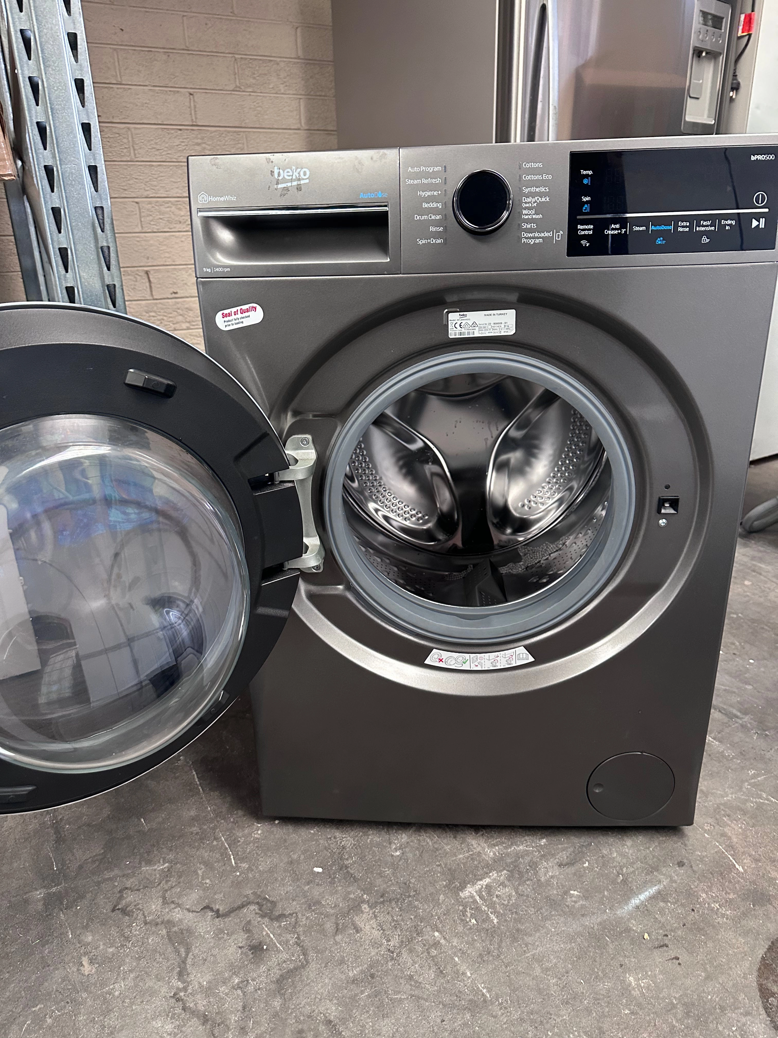 Beko BFLB904ADG 9kg Auto Dose Front Load Washing Machine (Graphite) [FACTORY SECOND]