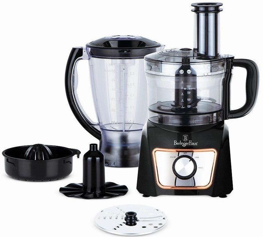 Belinger Haus Food Processor 8 in 1, 500Watts, 1.5Lit, Black