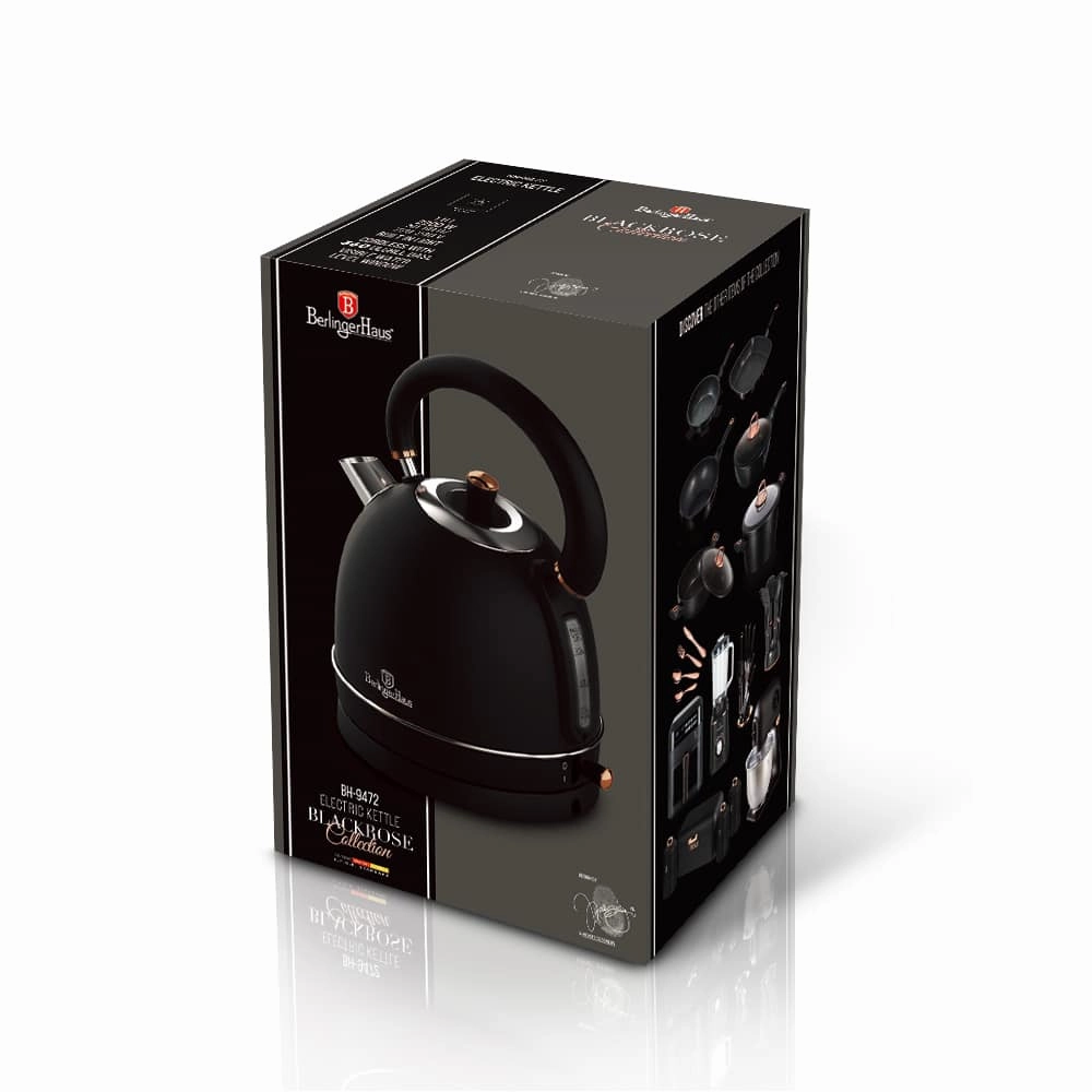 Berlinger Electric Kettle Dome, 1.8Lit, Black Rose