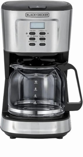 Black & Decker Coffee Maker, 12Cup, 900Watts, Black / Silver