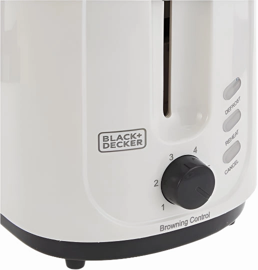 Black & Decker Toaster 2 Slice, 750Watts, White