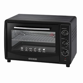 Black & Decker Toaster Oven with Double Glass, Black