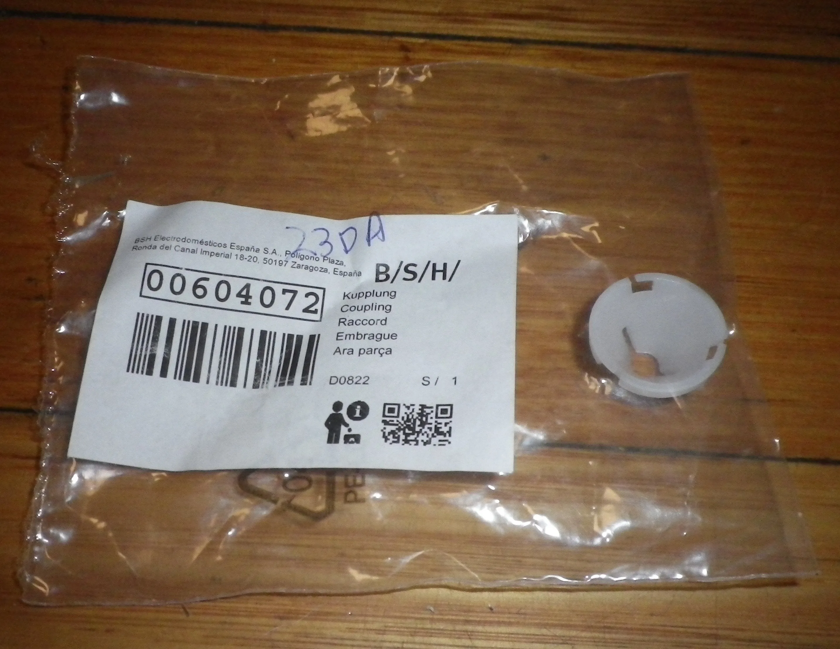 Bosch Front Loader Washer Timer Knob Coupling - Part # 604072