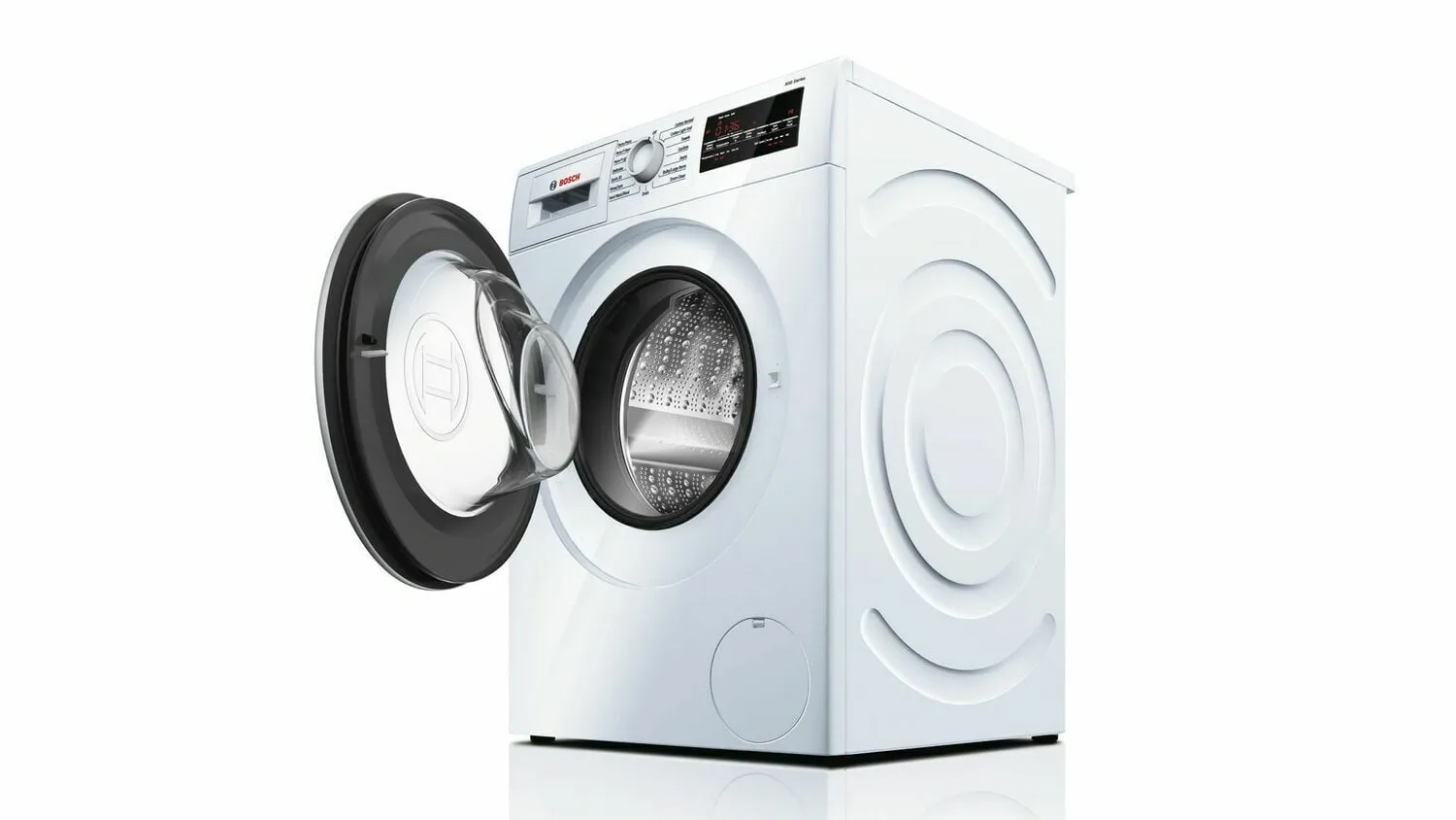 Bosch WAT28401UC 500 Series Washer - 208/240V, Cap. 2.2 Cu.Ft., 15 Cyc.,1,400 Rpm, 52 Dba Silv./Door, Aquashield, Energy Star