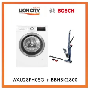 Bosch WAU28PH0SG Front Load Washer (9kg)   Bosch BBH3K2800 Handstick Vacuum