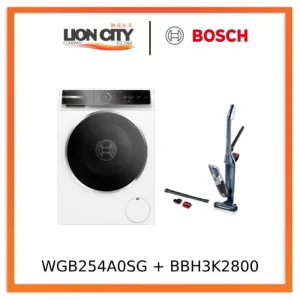 Bosch  WGB254A0SG Series 8 10KG Front Load Washer   Bosch BBH3K2800 Handstick Vacuum