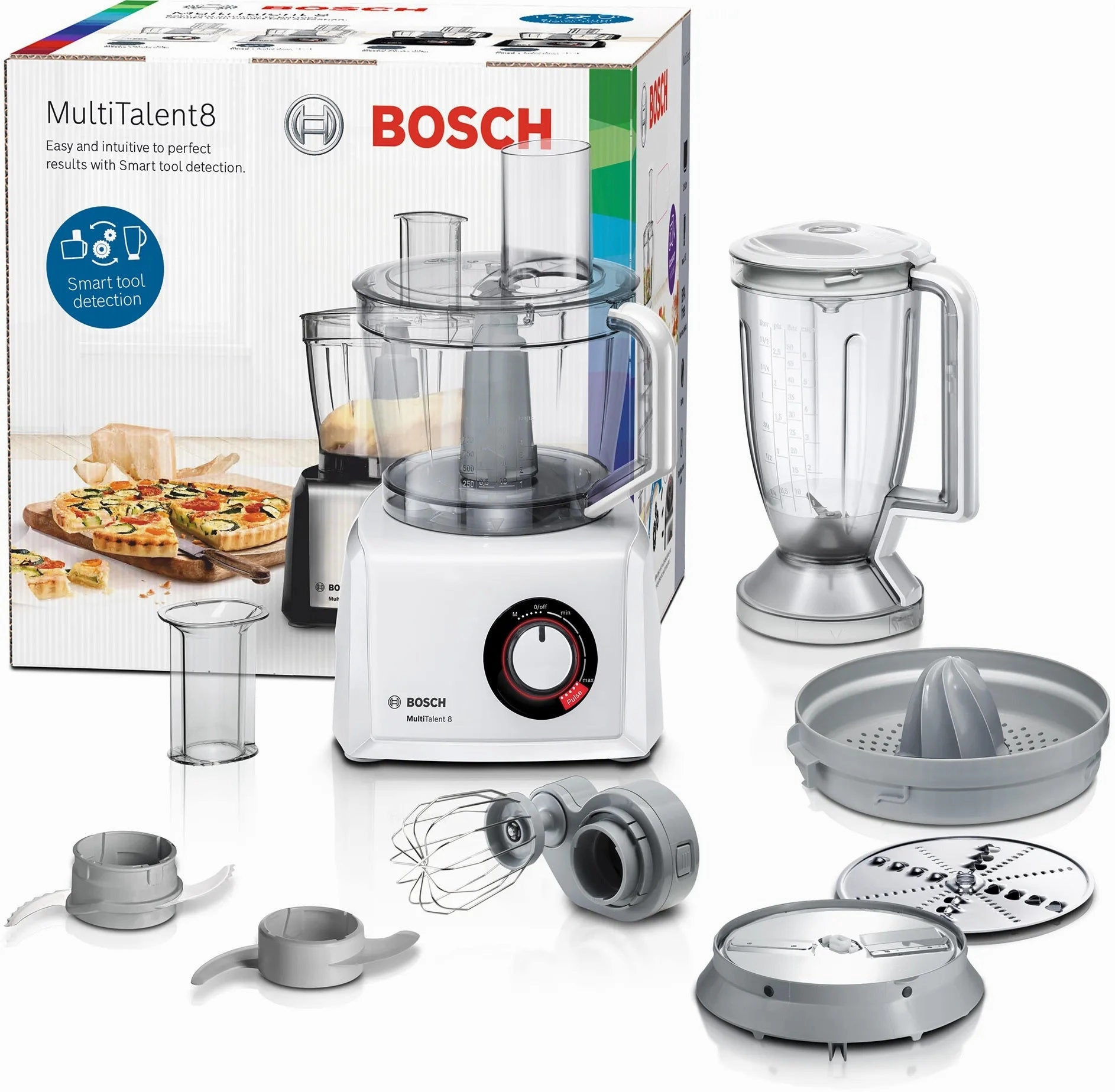 Bosch Food Processor, 1100 Watts, 4 Speeds, White