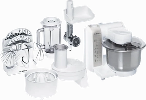Bosch Food Processors Kitchen Machine, 600Watts, White