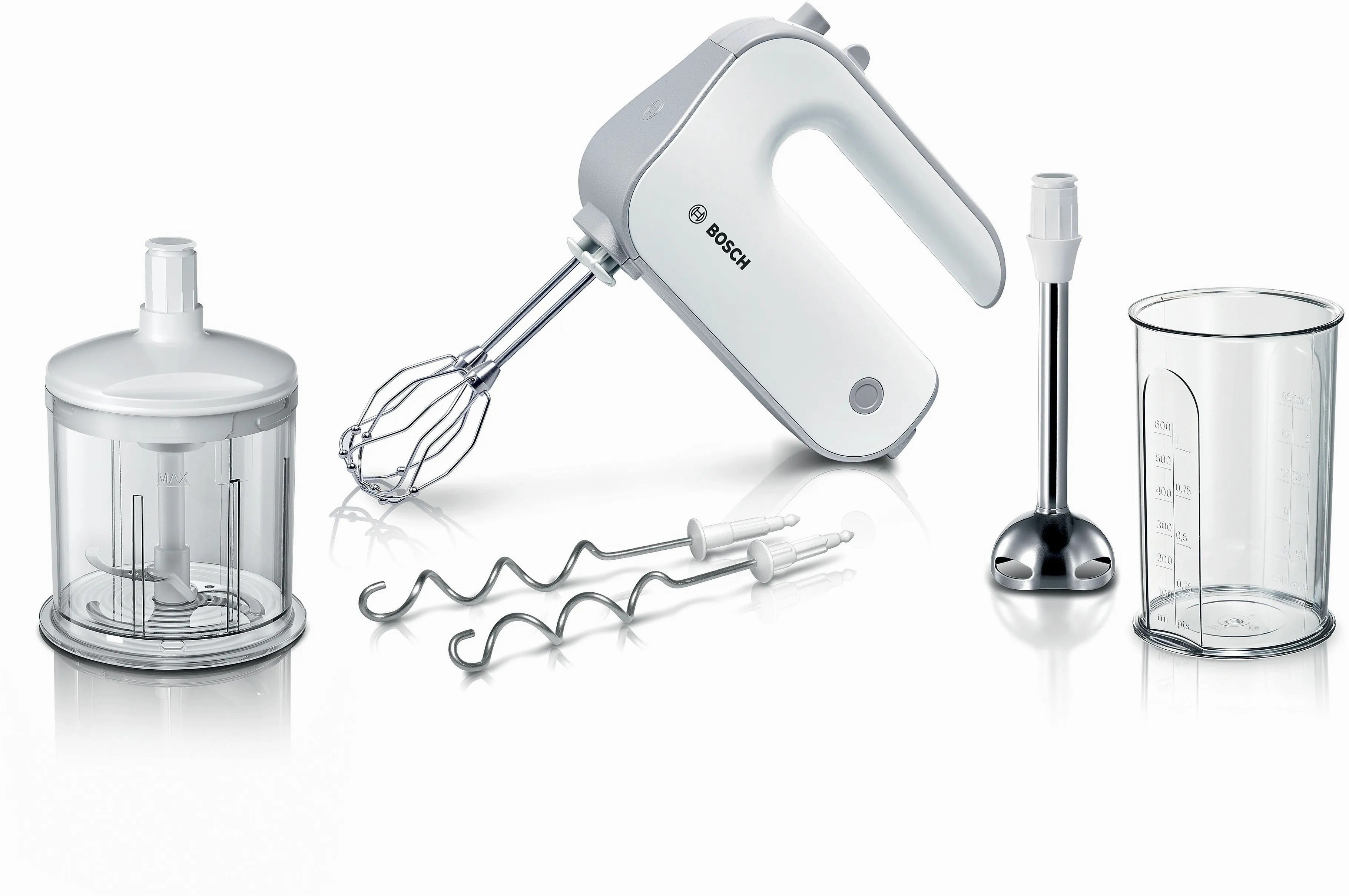 Bosch Hand Mixer Skyline 500 Watts, 5 Speeds, White