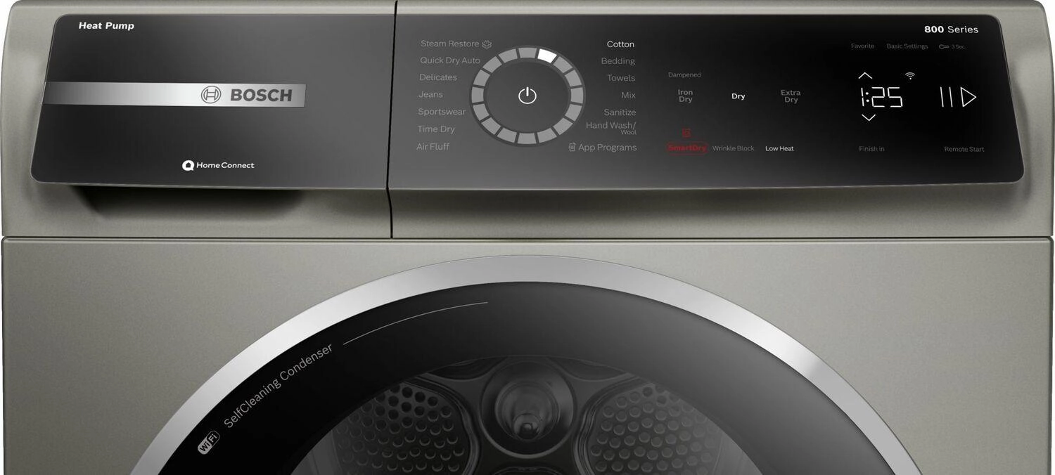 Bosch WQB245AXUC 800 Series Heat Pump Dryer Silver Inox Wqb245Axuc