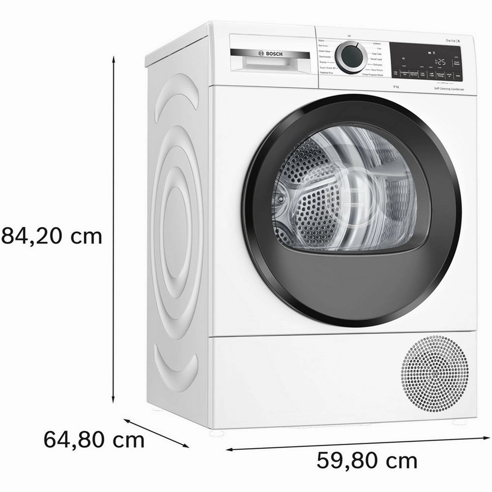 Bosch WQG24500GB Series 6 9kg Heat Pump Tumble Dryer White