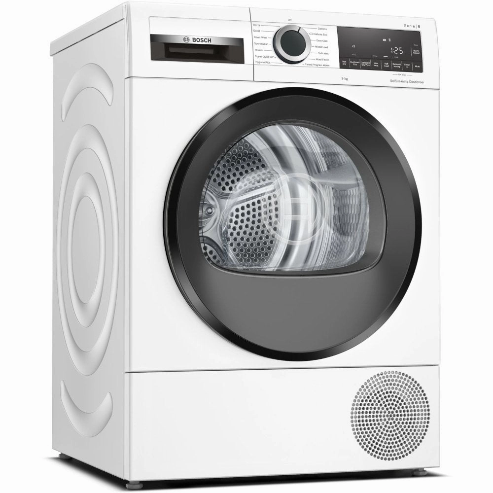 Bosch WQG24509GB Serie 6 9kg Heat Pump Dryer Sensor Dry White 14 Programs