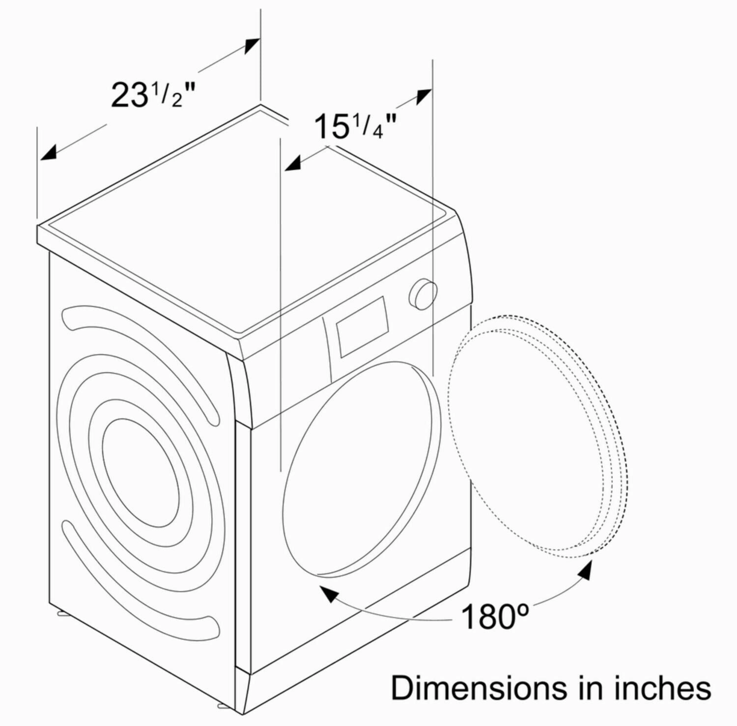 Bosch WTG86400UC 300 Series Cond. Dryer - 208/240V, Cap. 4.0 Cu.Ft., 15 Cyc.,67 Dba Galv.Drum, White/Door Non-Rev.