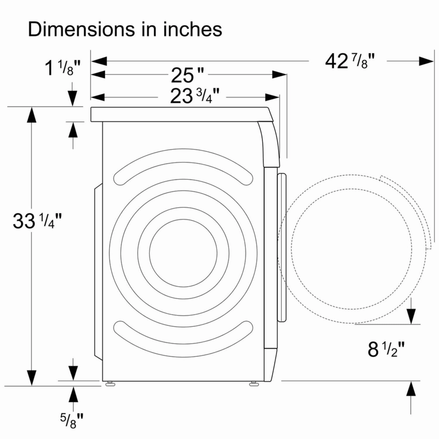 Bosch WTG86400UC 300 Series Cond. Dryer - 208/240V, Cap. 4.0 Cu.Ft., 15 Cyc.,67 Dba Galv.Drum, White/Door Non-Rev.