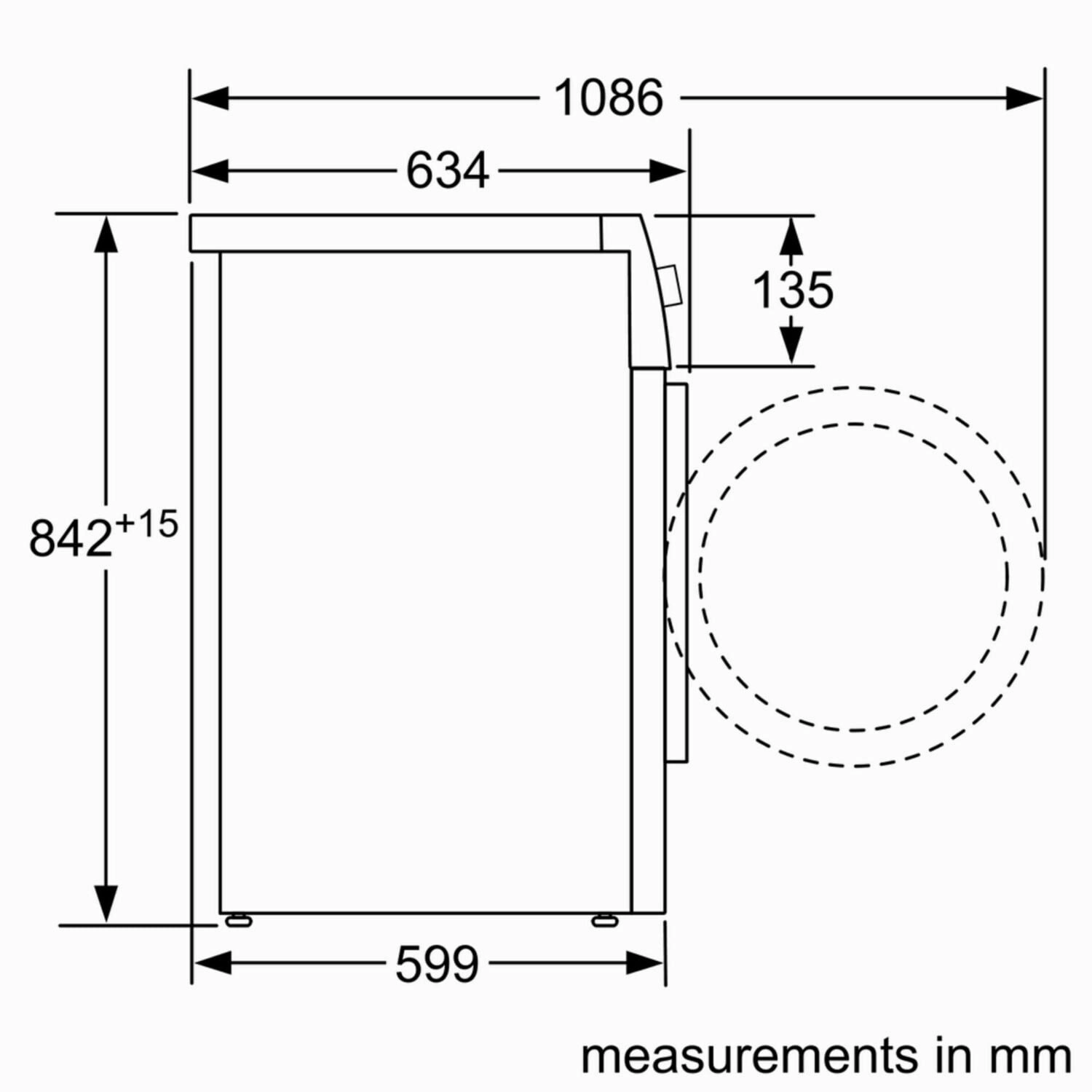 Bosch WTG865H3UC 800 Series Condenser Tumble Dryer 24'' Wtg865H3Uc