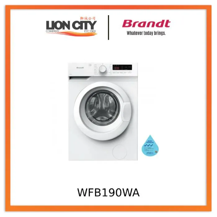 Brandt WFB190WA Front Load Washing Machine  9KG, 3 TICKS
