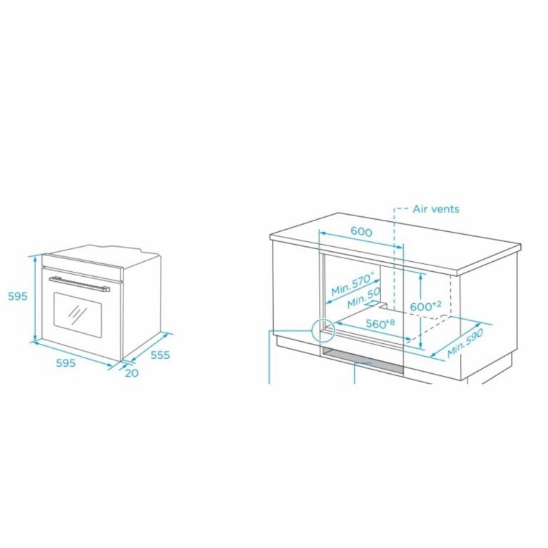 BUILT-IN ELECTRIC OVEN | 3000W | White LED | 65 Litres Capacity