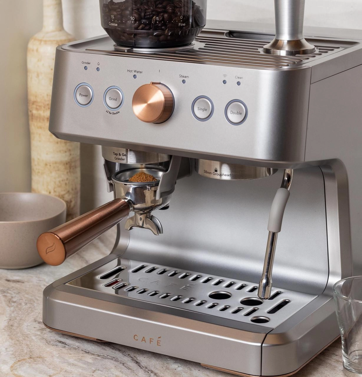 Cafe C7CESAS2RS3 Caf&#8482; Bellissimo Semi Automatic Espresso Machine   Frother